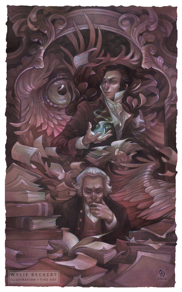 Two Magicians: Jonathan Strange and Mr. Norrell cover illustration. art by Wylie Beckert